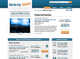 Bid On My Tickets website design by dzine it