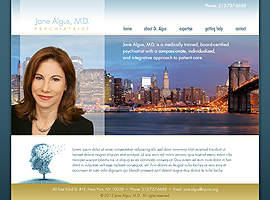 Jane Algus website design by dzine it